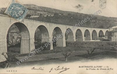 Carte postale ancienne Le Viaduc du Chemin de Fer — Saint-Hippolyte-du-Fort (Gard)
