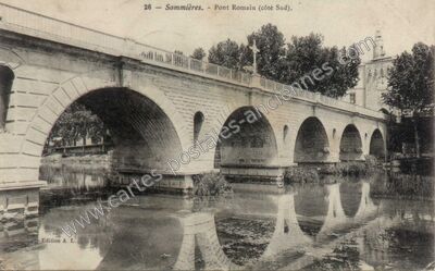 Carte postale ancienne Pont Romain (côté Sud) — Sommières (Gard)