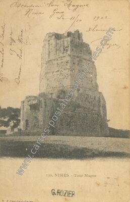 Carte postale ancienne Tour Magne — Nîmes (Gard)