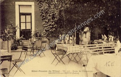Carte postale ancienne Hôtel-Pension du Tilleul — Argenton-sur-Creuse (Indre)