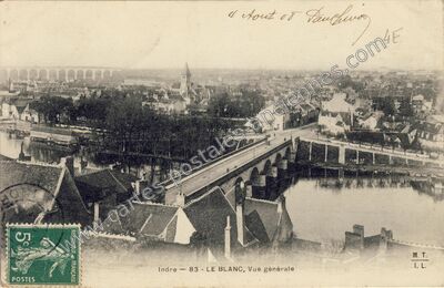 Carte postale ancienne Vue générale — Le Blanc (Indre)