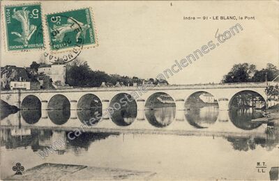 Carte postale ancienne Le Pont — Le Blanc (Indre)