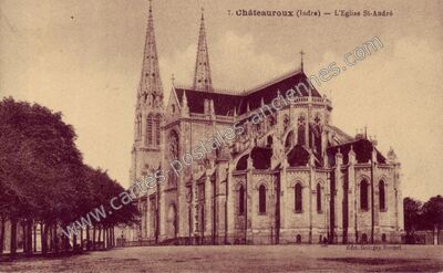 Carte postale ancienne L'Eglise St-André — Châteauroux (Indre)