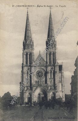 Carte postale ancienne Église St-André - La Façade — Châteauroux (Indre)