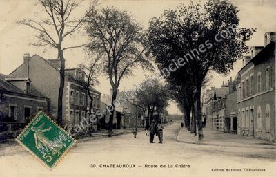 Carte postale ancienne Route de La Châtre — Châteauroux (Indre)