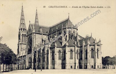 Carte postale ancienne Abside de l'Eglise Saint-André — Châteauroux (Indre)