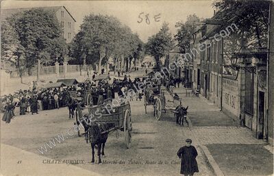 Carte postale ancienne Le Marché des Tabacs, Route de la Chat — Châteauroux (Indre)