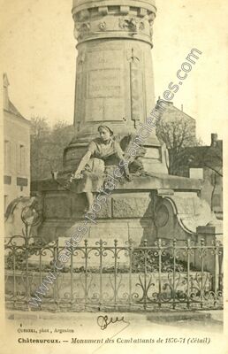 Carte postale ancienne Monument des Combattants de 1870-71 (détail) — Châteauroux (Indre)