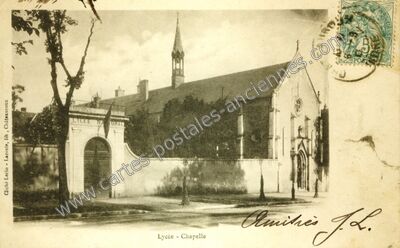 Carte postale ancienne Lycée - Chapelle — Châteauroux (Indre)
