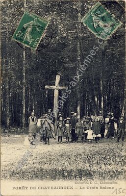 Carte postale ancienne Forêt de Chateauroux - La Croix Baloue — Châteauroux (Indre)
