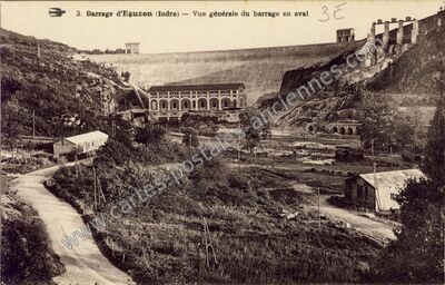 Carte postale ancienne Barrage d'Eguzon — Éguzon-Chantôme (Indre)