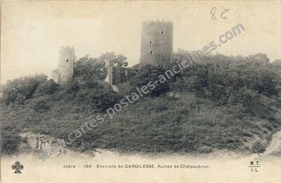 Carte postale ancienne Chateaubrun — Cuzion (Indre)