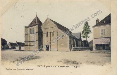 Carte postale ancienne Eglise — Déols (Indre)