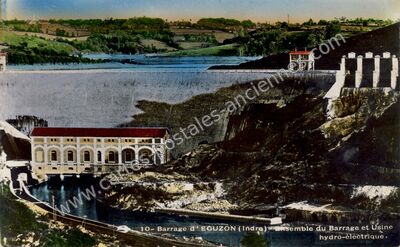 Carte postale ancienne Barrage d'Eguzon — Éguzon-Chantôme (Indre)