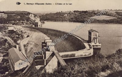 Carte postale ancienne Barrage d'Eguzon — Éguzon-Chantôme (Indre)