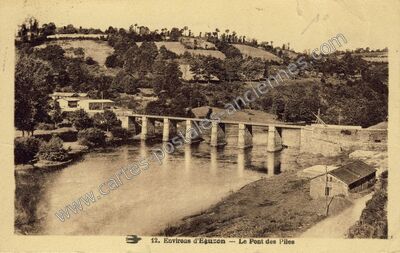 Carte postale ancienne Pont des Piles — Éguzon-Chantôme (Indre)