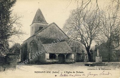 Carte postale ancienne L'Eglise de Nohant — Nohant-Vic (Indre)