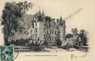 Carte postale ancienne Chateau de Campoix — Parpeçay (Indre)