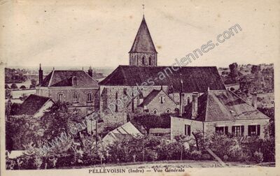 Carte postale ancienne Vue Générale — Pellevoisin (Indre)