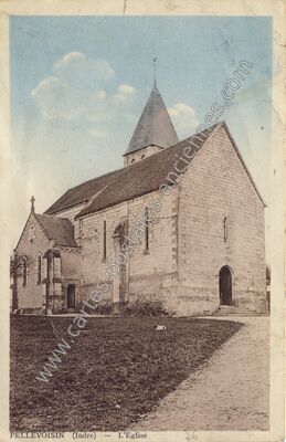 Carte postale ancienne L'Eglise — Pellevoisin (Indre)
