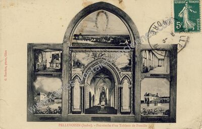 Carte postale ancienne Fac-simile d'un Tableau de Famille — Pellevoisin (Indre)