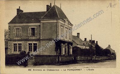 Carte postale ancienne Environs de Châteauroux - L'Ecole — Le Poinçonnet (Indre)