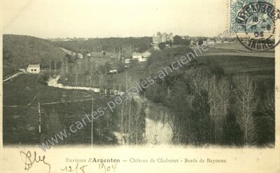 Carte postale ancienne Chateau de Chabenet — Pont Chretien Chabenet (Indre)
