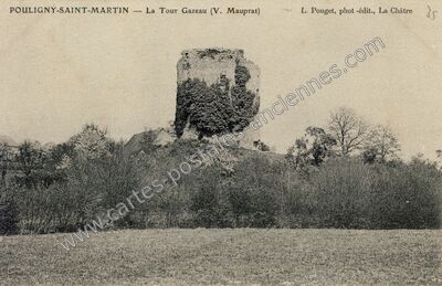 Carte postale ancienne La Tour Gazeau — Pouligny-Saint-Martin (Indre)