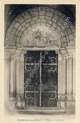 Carte postale ancienne L'Eglise - Le Portail — Sainte-Sévère-sur-Indre (Indre)