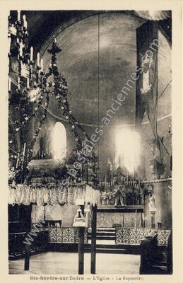 Carte postale ancienne L'Eglise - Le Reposoir — Sainte-Sévère-sur-Indre (Indre)