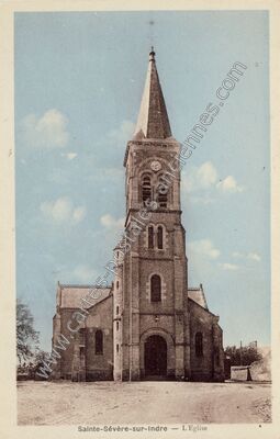 Carte postale ancienne L'Eglise — Sainte-Sévère-sur-Indre (Indre)