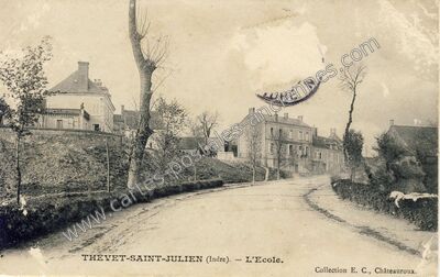 Carte postale ancienne L'Ecole — Thevet-Saint-Julien (Indre)