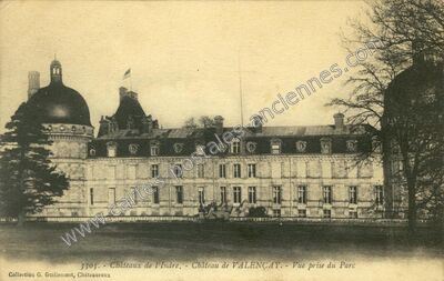 Carte postale ancienne Châteaux de l'Indre. - Château de VALENÇAY. - Vue prise du Parc — Valençay (Indre)