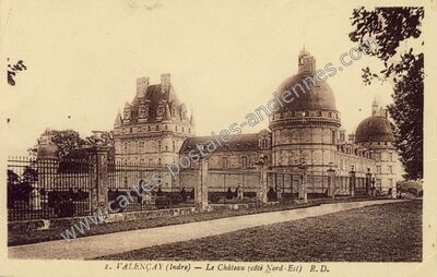 Carte postale ancienne Le Château (côté Nord-Est) — Valençay (Indre)