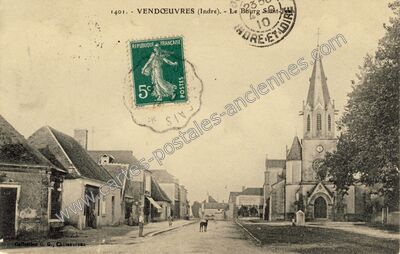 Carte postale ancienne Le Bourg Saint-Jean — Vendœuvres (Indre)