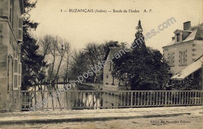 Carte postale ancienne Bords de l'Indre — Buzançais (Indre)