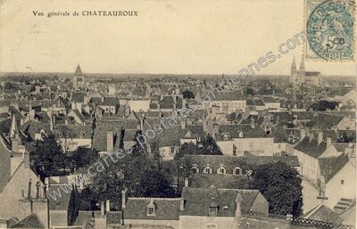 Carte postale ancienne Vue générale — Châteauroux (Indre)