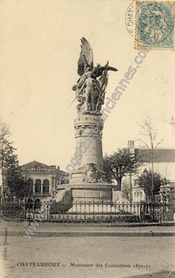 Carte postale ancienne Monument des Combattants 1870-71 — Châteauroux (Indre)