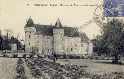 Carte postale ancienne Château du Mée, vue d'ensemble — Pellevoisin (Indre)