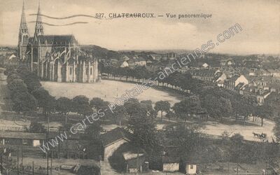 Carte postale ancienne Vue panoramique — Châteauroux (Indre)