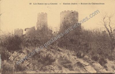 Carte postale ancienne Chateaubrun — Cuzion (Indre)