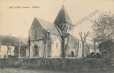 Carte postale ancienne L'Eglise — Cuzion (Indre)