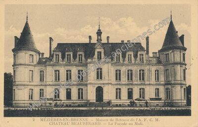 Carte postale ancienne Maison de Retraie de l'A. F. C. M. / CHATEAU BEAUREGARD. — La Façade au Midi — Mézières-en-Brenne (Indre)