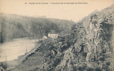Carte postale ancienne Cascade de Chatillon — Badecon-le-Pin (Indre)
