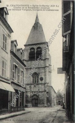 Carte postale ancienne Eglise St-Martial, Clocher de la Renaissance — Châteauroux (Indre)
