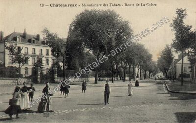 Carte postale ancienne Manufacture des Tabacs - Route de La Châtre — Châteauroux (Indre)