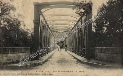 Carte postale ancienne Pont de Romefort, sur la Creuse — Ciron (Indre)