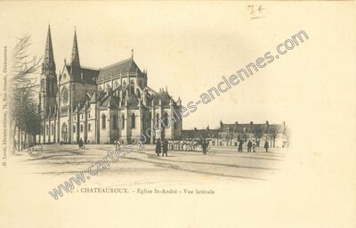 Carte postale ancienne Eglise St-André - Vue latérale — Châteauroux (Indre)