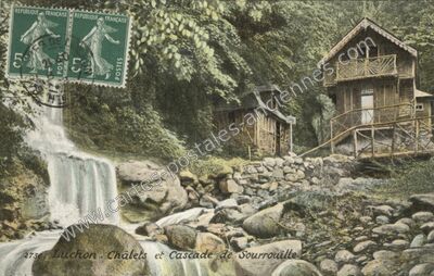 Carte postale ancienne Cascade de Sourrouille — Bagnères-de-Luchon (Haute-Garonne)