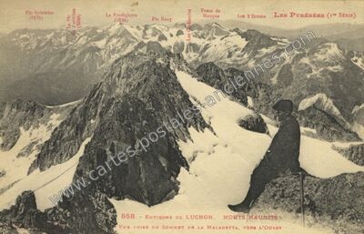 Carte postale ancienne Monts Maudits — Bagnères-de-Luchon (Haute-Garonne)
